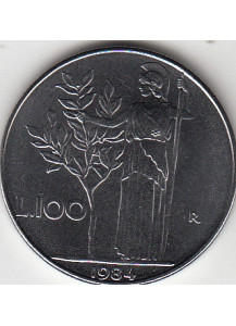 1984 Lire 100 Minerva Conservazione Fior di Conio Italia 